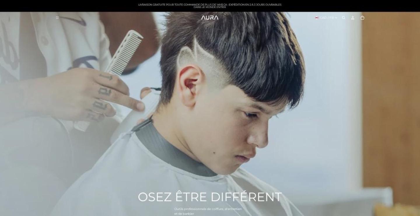 Page d'accueil du site de Aura New Generation