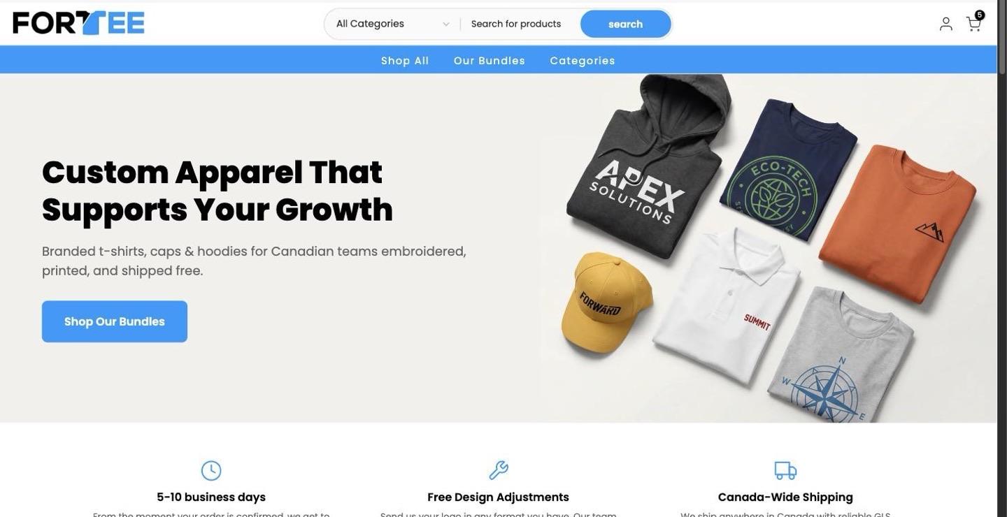 Page d'accueil du site de Fortee Uniforme