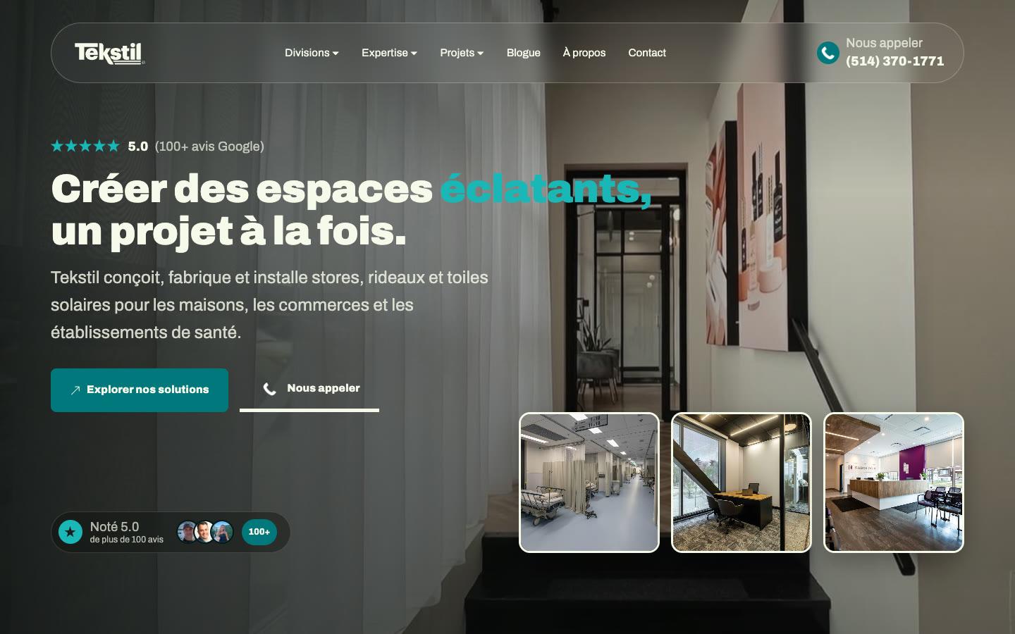 Tekstil homepage, designed by Borgia